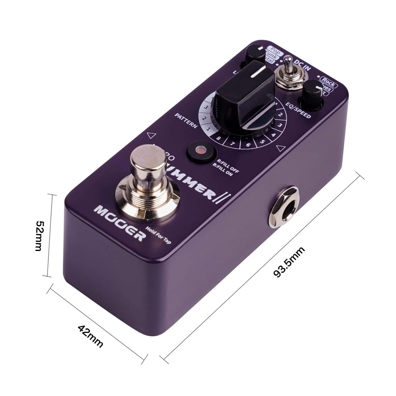 MOOER Micro Drummer II踏板48个鼓手Grooves和6种音乐风格