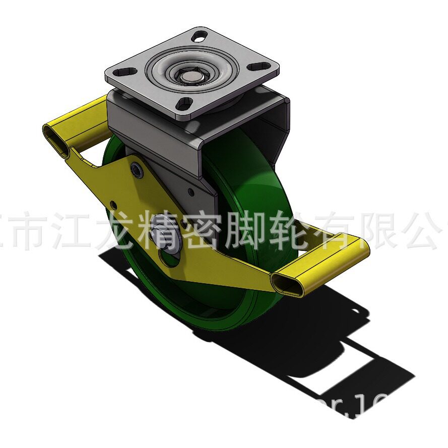 欧洲款式鹰架轮垂直脚手架脚轮不锈钢中型加厚蓝色塑芯橡胶滚轮