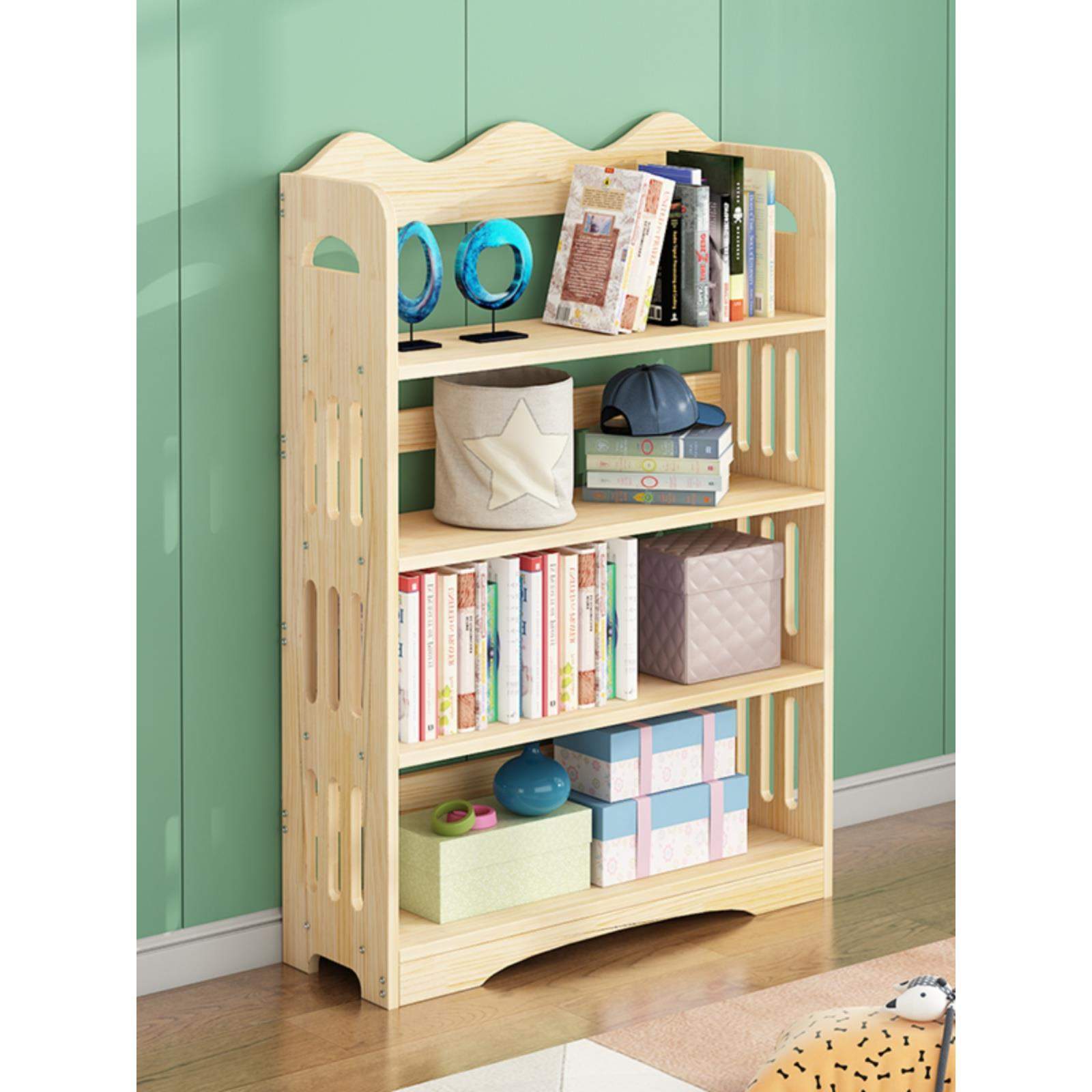 实木落地书架书柜简约家用置物储物柜经济型原木收纳柜简单组合柜