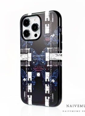 原创小众韩国菲林适用苹果17promax手机壳iphone16不会撞新款全包防摔艺术ins高级感冷淡风潮牌二合一五蝴蝶