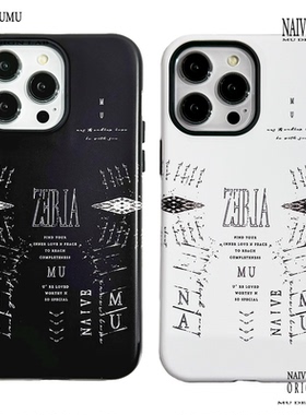 原创小众韩国进口适用苹果17promax手机壳iphone16不会撞新款15全包防摔艺术日韩系冷淡风潮牌二合一眼睛完成