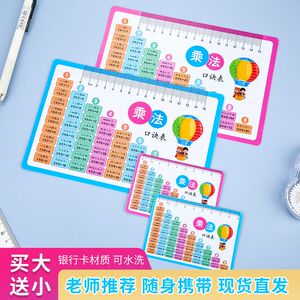 99乘除法口诀卡片小学全套