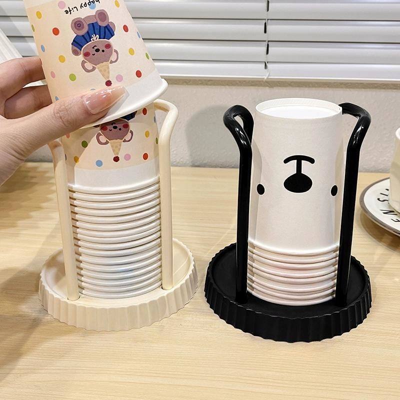 一次性杯子取杯器可爱吧台客厅多功能家用桌面纸杯收纳置物架通用