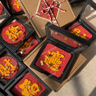 新年冰箱贴磁吸肌理画恭喜发财纯手工制作精美礼盒包装新年小礼物