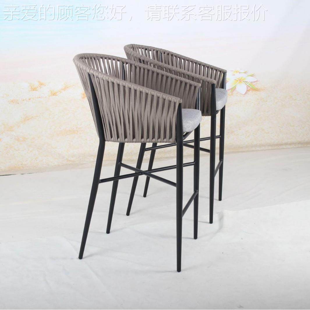 厂家CF2949C高户外吧台藤室外餐咖厅啡店椅高脚绳编靠背户外椅脚,商业/办公家具,商用藤编家具,淘宝优惠券,粉丝福利购,淘宝优惠卷