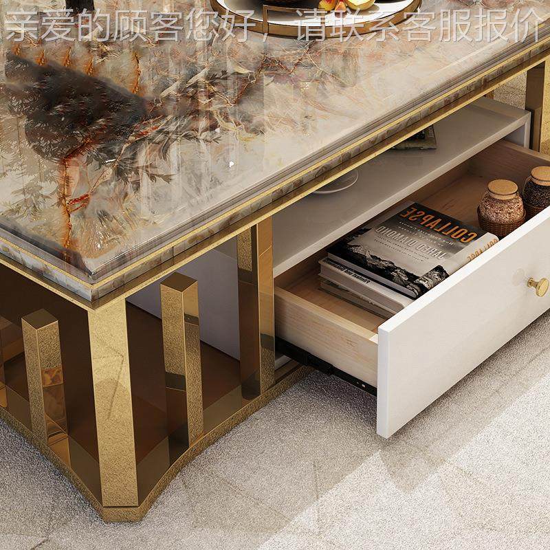 轻石奢理贝壳茶几电视柜装现代简约小户型CT005#大客厅套不锈钢茶,住宅家具,茶几,淘宝优惠券,粉丝福利购,淘宝优惠卷