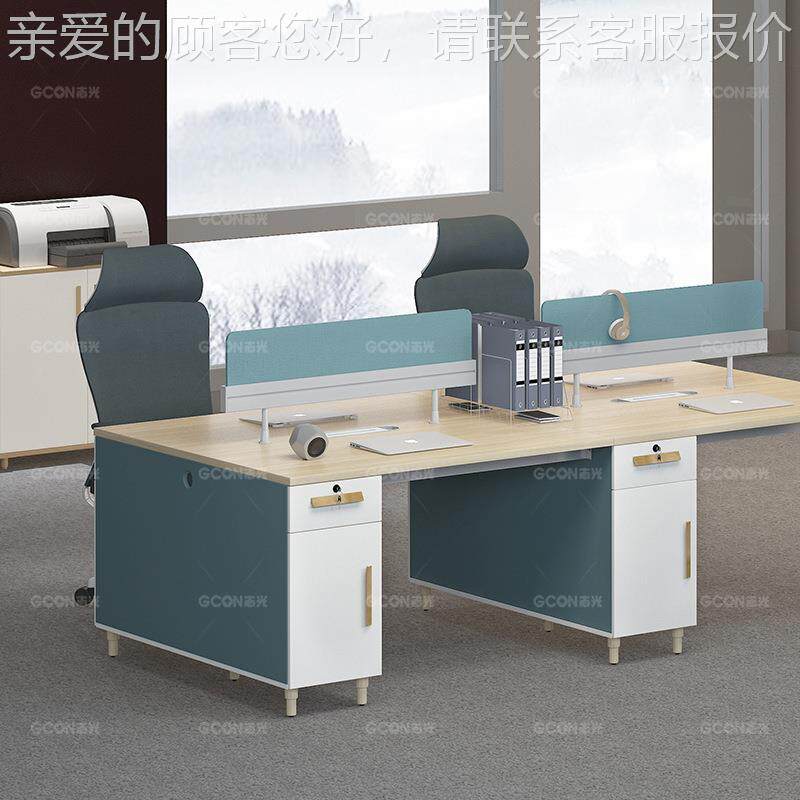 PLS600A商用职员办桌椅简公约现办代公室4六四双人位财6务电脑桌