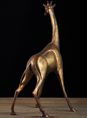 特大号铜鹿摆件招财长颈鹿工艺品一鹿有你客厅玄关电视柜装饰摆设