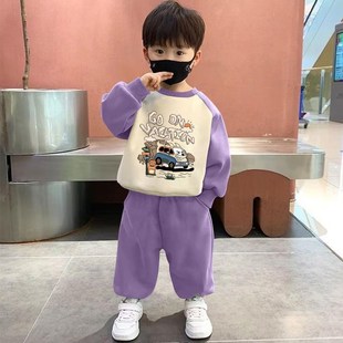 男童春秋卫衣套装新款2025儿童洋气长袖长裤两件套秋装小孩子衣服