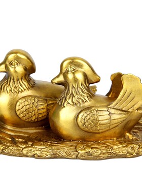 铜鸳鸯戏水摆件 铜鸳鸯摆件 铜心形鸳鸯摆件 同行鸳鸯摆件