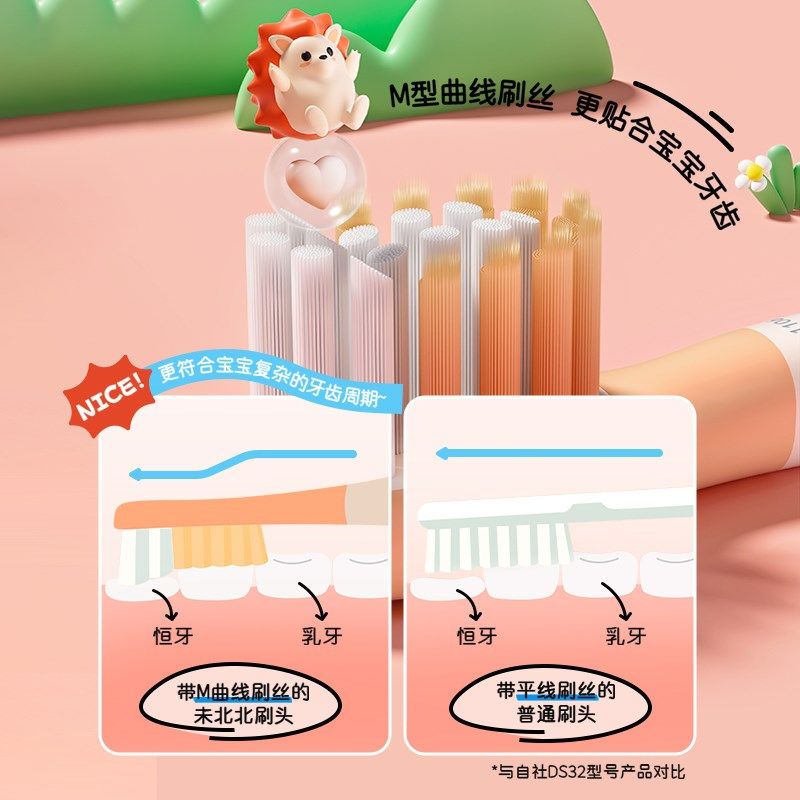 未北北儿童电动牙刷声波全自动软毛充电3-6-12岁卡通多档位洁牙