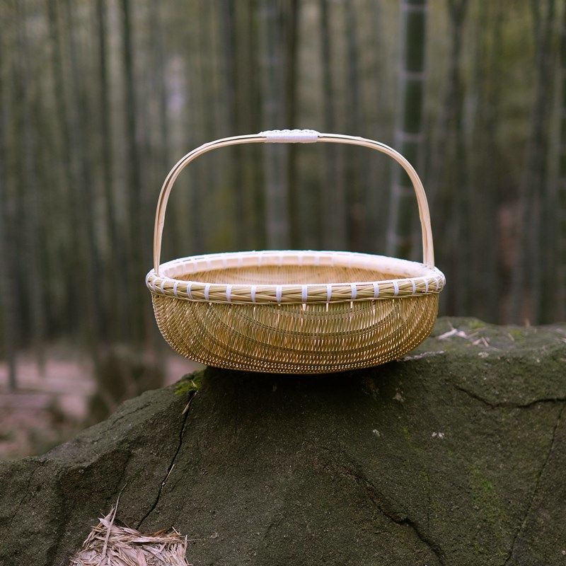 高品质纯手工竹编簸箕 圆形簸箕农家竹制品收纳筐家用水果篮圆筐,特色手工艺,竹编/竹雕,淘宝优惠券,粉丝福利购,淘宝优惠卷