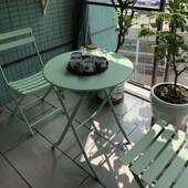 简约网红户外阳台北欧休闲铁艺折叠桌椅组合甜品奶茶店咖啡厅摄影