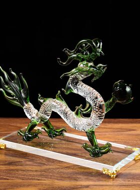 水晶生肖中国龙家居摆件公司开业朋友送礼办公桌客厅酒柜装饰摆设