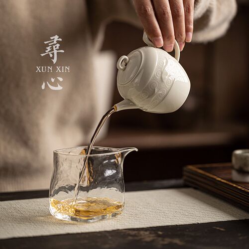寻心定窑白中式家用小品壶功夫茶具带过滤办公室会客泡茶壶单茶壶