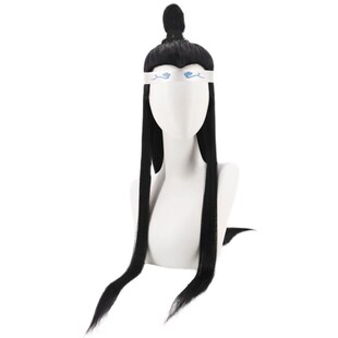 汉服假发一体式男头饰全头套万用古风cos蓝忘机假毛男生古装动漫