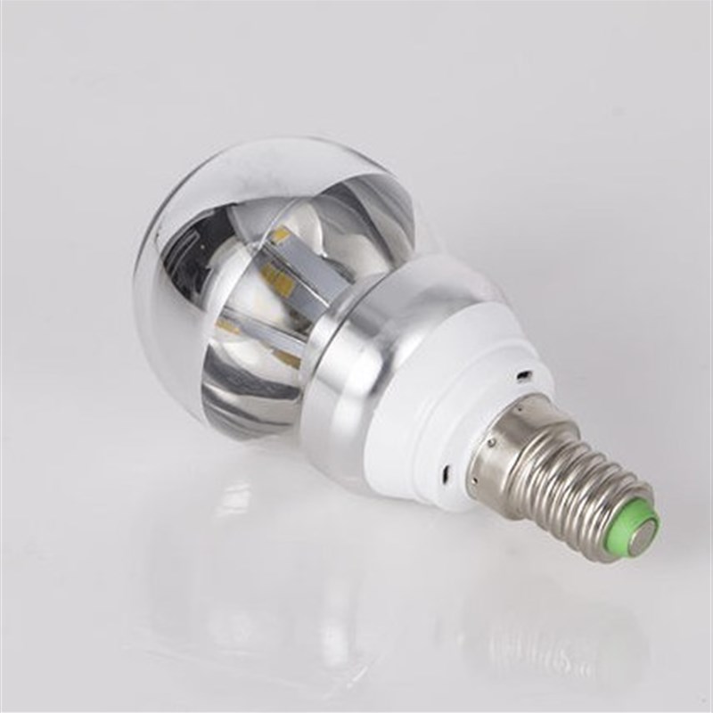 LED半电镀无影灯泡护眼E27E14螺口110V220V暖白光魔豆吊灯光源G45