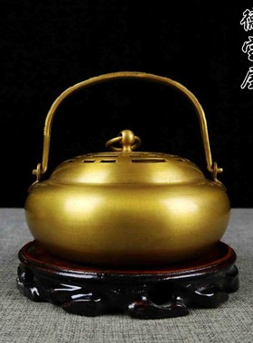 传统婚礼用品铜火炉婚庆火铳铜手炉陪嫁嫁妆手提炉香薰炉大号摆件