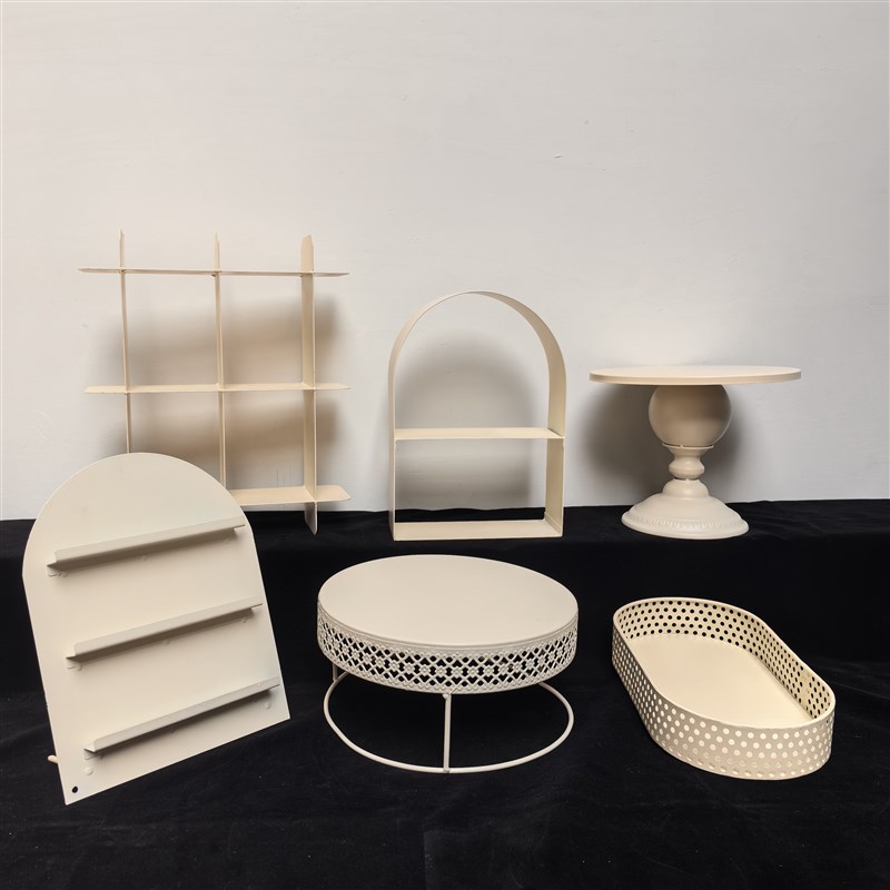 奶油色甜品台展示架摆台摆件茶歇摆台摆件蛋糕架子