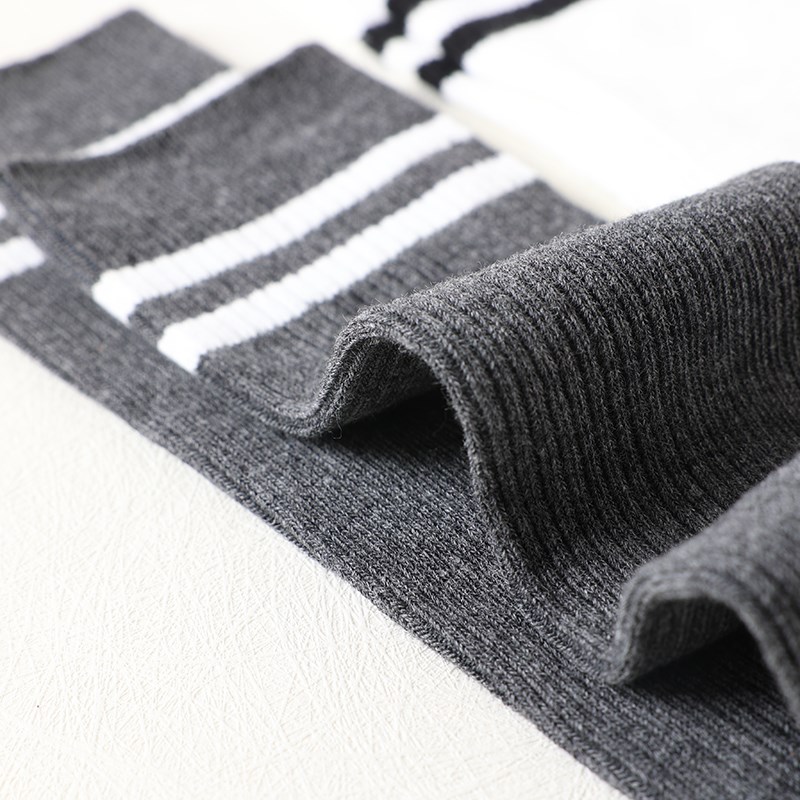 女孩长筒袜过膝纯棉条纹高筒校服袜儿童腿袜白色男女童打底袜春夏