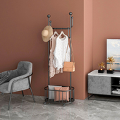 北欧卧室衣架落地带轮可移动置物架家用收纳挂衣服架子轻奢衣帽架