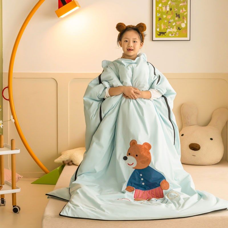 纯棉防踢被子神器婴儿中大童睡袋户外露营儿童春秋款冬被四季可用