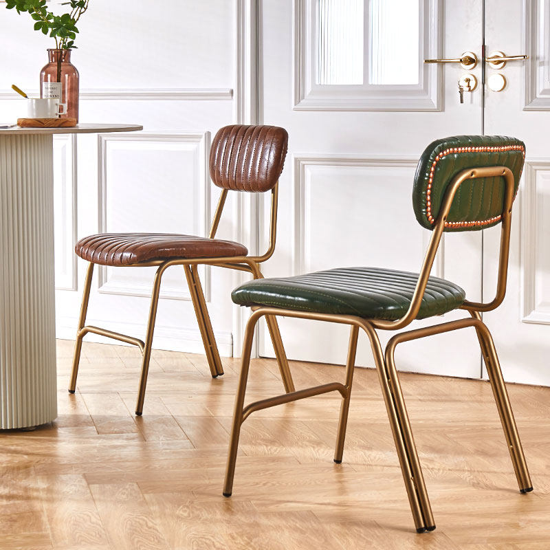复古铁艺餐椅北欧loft工业风成人靠背皮革椅子美式咖啡厅餐桌椅