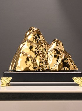 金山银山办公室办公桌面摆件 大号高档玻璃柜酒柜装饰摆放摆件