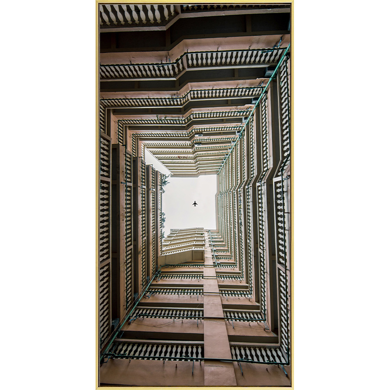玄关装饰画工业风墙面挂画过道走廊样板间大尺寸竖版建筑落地壁画图片