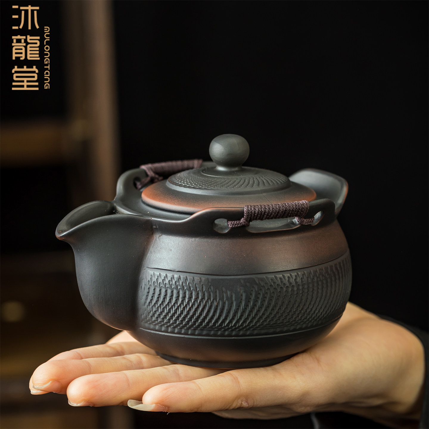 紫陶茶壶家用防烫手抓壶陶瓷单壶复古手工大号泡茶壶高档快客杯