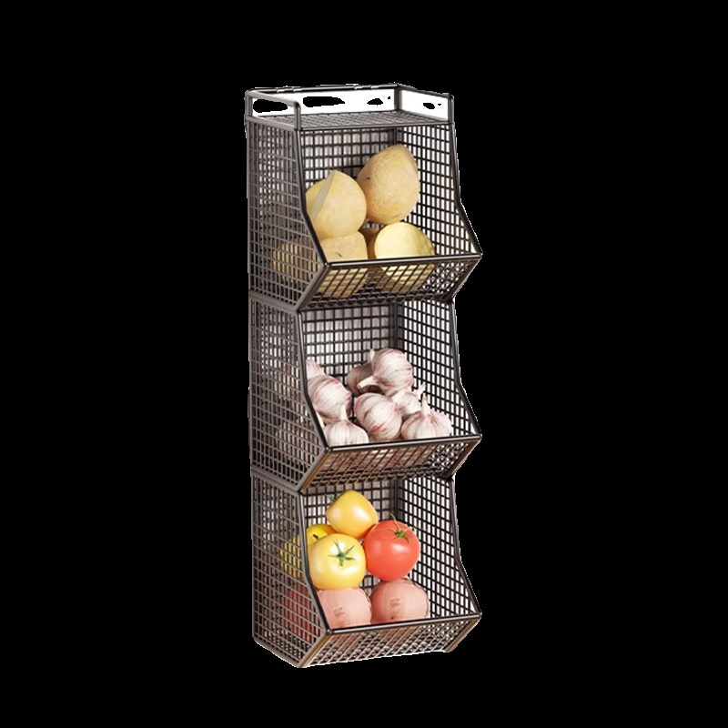 MOLA.Loki.收纳架葱姜蒜收纳筐免打孔厨房壁挂调料置物架丨洛其