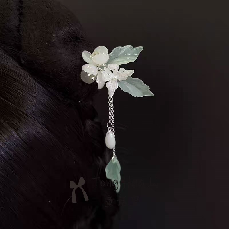 儿童古风配旗袍木质发簪夏天国风高级感古典新中式女童簪子头饰