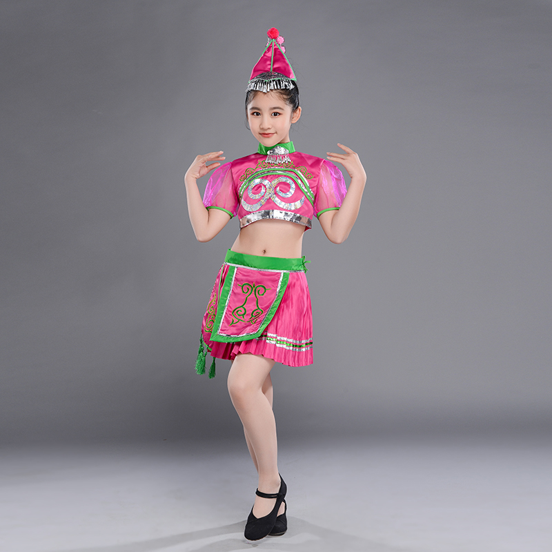小荷风采嘟嘟切舞蹈服儿童演出服少儿苗族彝族壮族服装民族服装