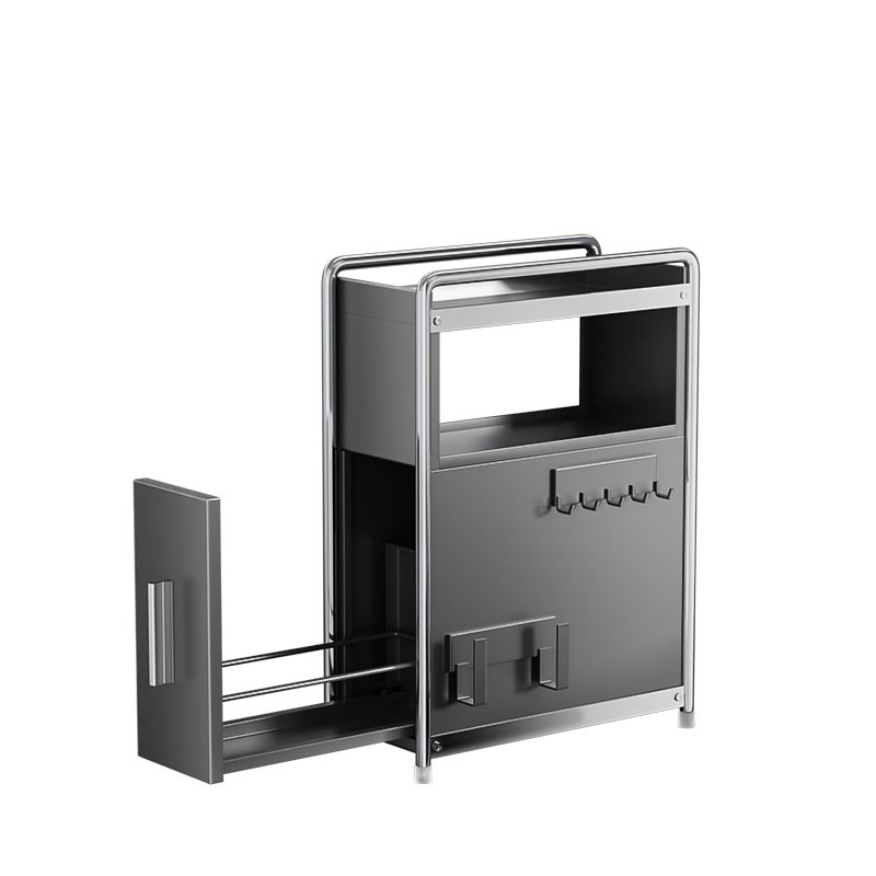 厨房调料架家用多功能窄边抽拉柜台面多层置物架盐罐调味品收纳