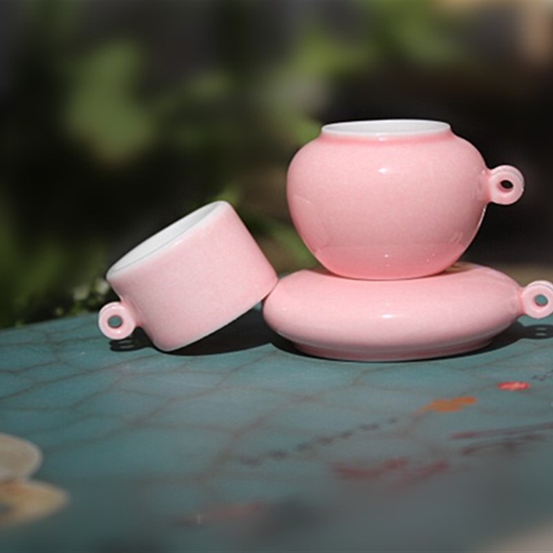 新品特惠 玉乐轩绣眼缸 高温颜色釉鸟碗 宠物鸟喂食器鸟笼配件