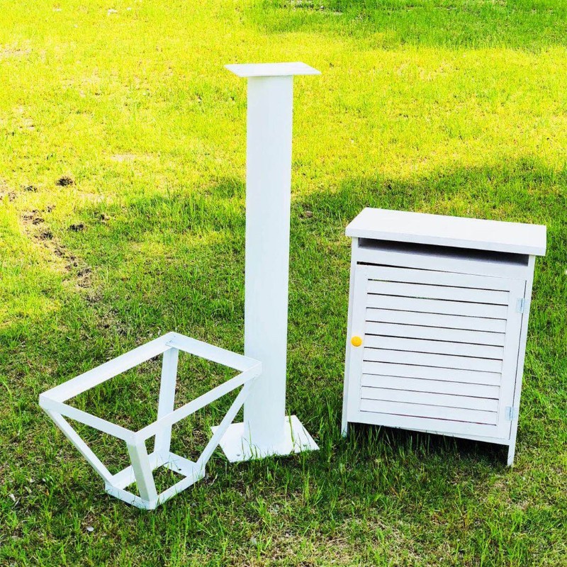 全套白色烤瓷支架配四面百叶箱 学校小型气象站 地理野外环境测试