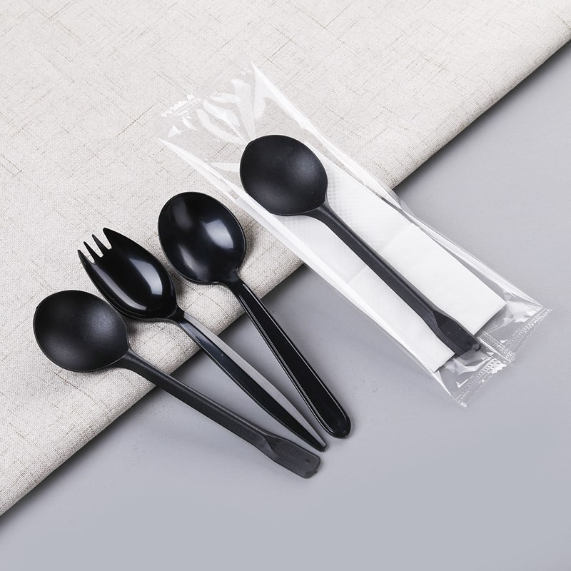 一次性勺子塑料外卖打包甜品勺水果叉子单独包装叉勺带纸巾1000只