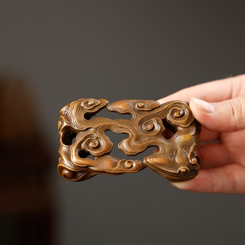 青铜祥云墨床 精品礼品铜书法国画墨锭文房四宝摆件仿古铜器镇纸