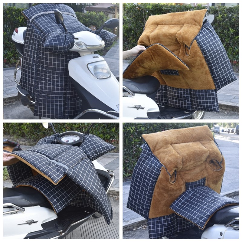 电动车挡风被冬季加绒加厚加大码内搭护腿女摩托车两面防水防风罩