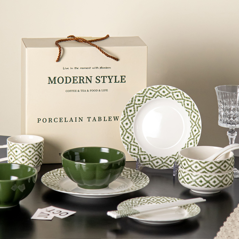 法式复古餐具套装 家用陶瓷碗盘整套 新婚礼物乔迁送人伴手礼盒