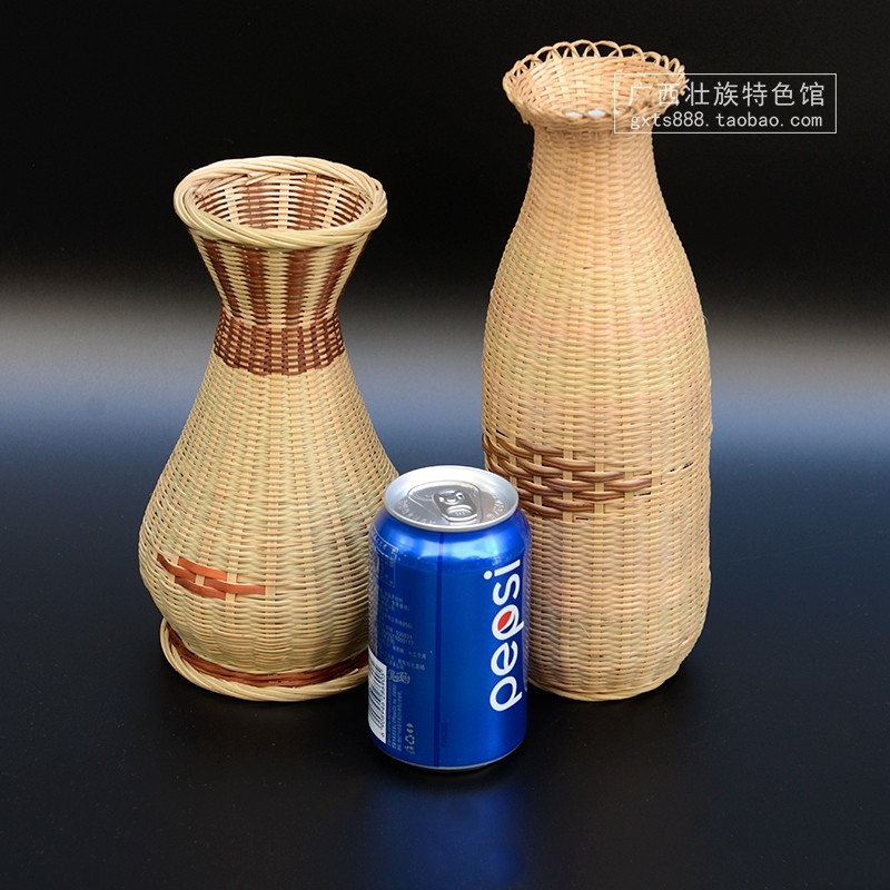 广西民族特色手工竹编花瓶花篮插花容水竹编家居饰品装饰摆件礼物