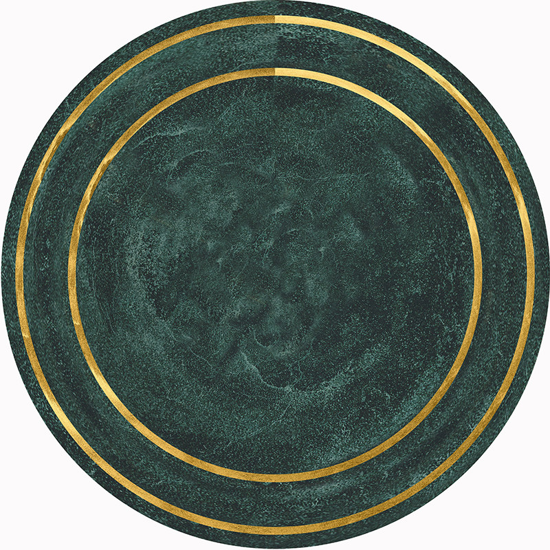 轻奢圆形地毯客厅绿色卧室衣帽间梳妆台地毯茶几电脑椅子吊篮地垫