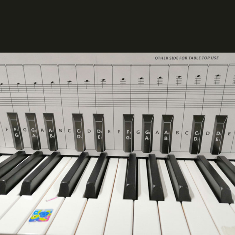 88键携式钢琴键盘练习纸对照表 标准1:1便携式钢琴指法练习对照图