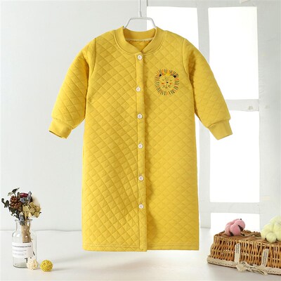 儿童睡袍婴儿睡衣夹棉加厚春秋冬季1男童女童浴袍宝宝睡裙纯棉3岁