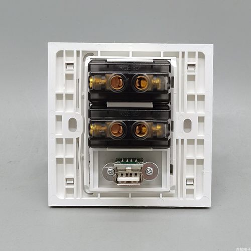 86型四孔电源带USB数据直插直头对接插座 二插2孔二孔USB2.0面板