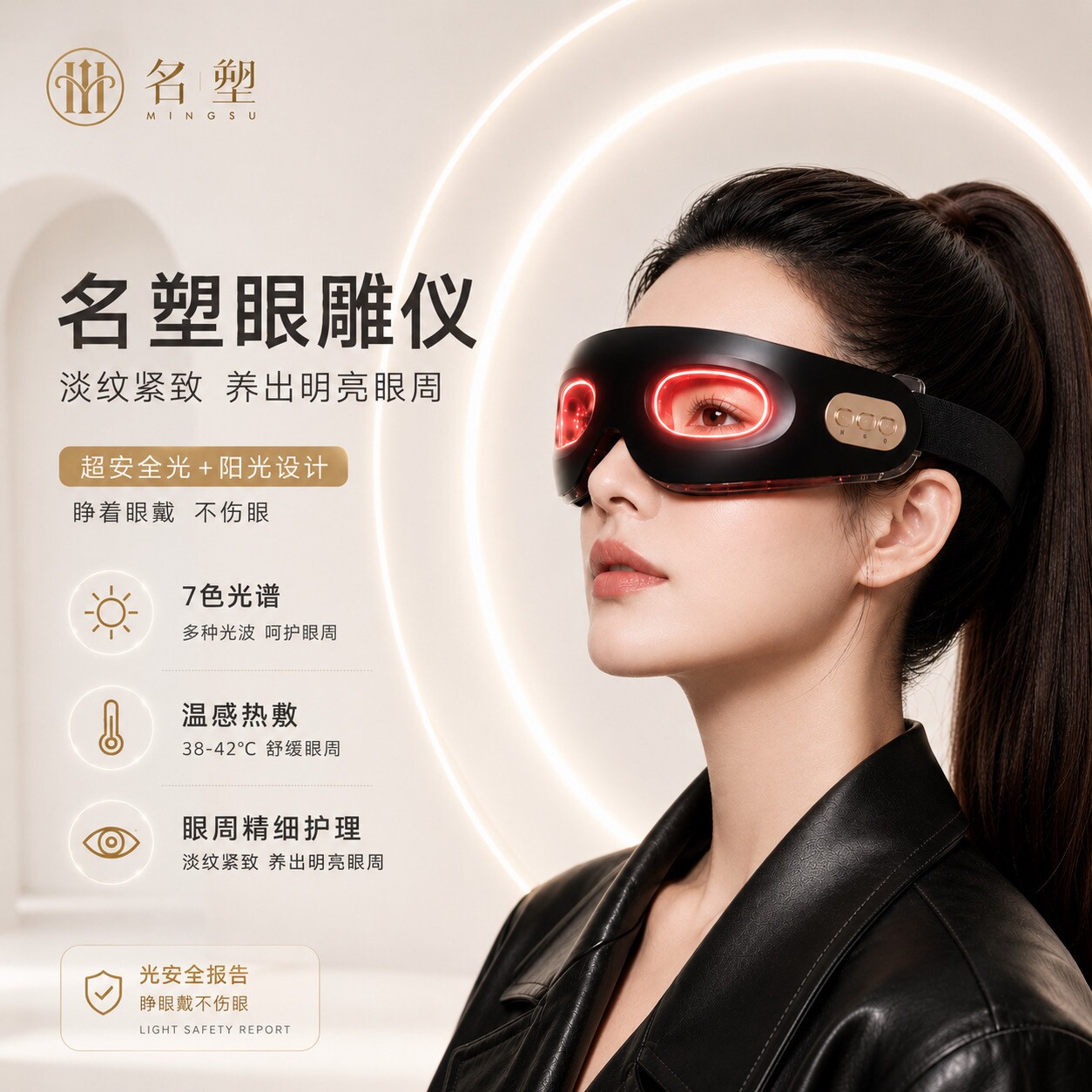 眼部按摩淡化眼袋去黑眼圈热敷导入眼霜按摩棒美容美眼仪提拉紧致