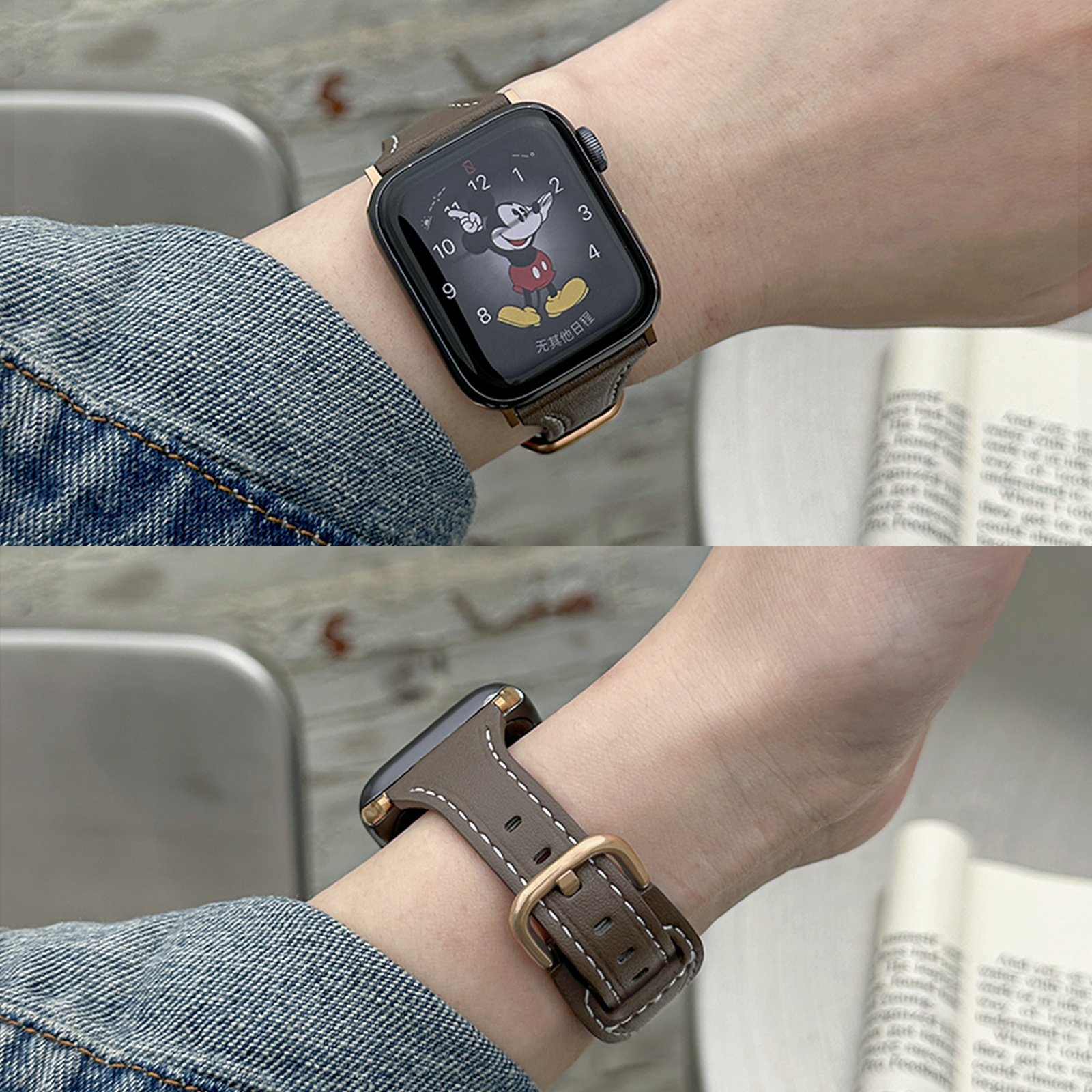 适用iwatch内式扣小蛮腰皮表带