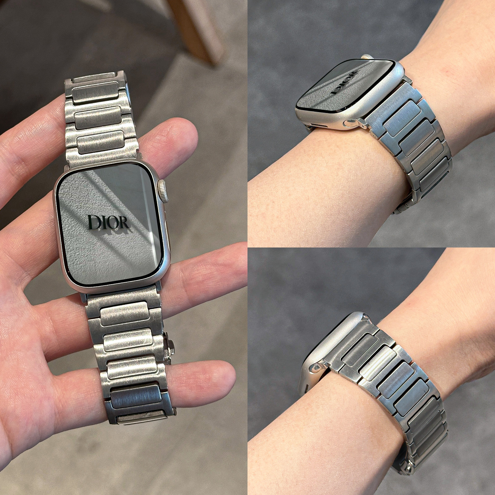 适用iWatch工字实心金属质感表带图片