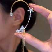 耳夹无耳洞月溅星河耳环女耳挂轻奢高级感小众设计气质甜美耳饰
