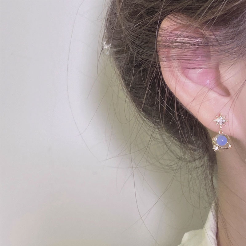 「疏星淡月」纯银耳钉甜美梦幻女